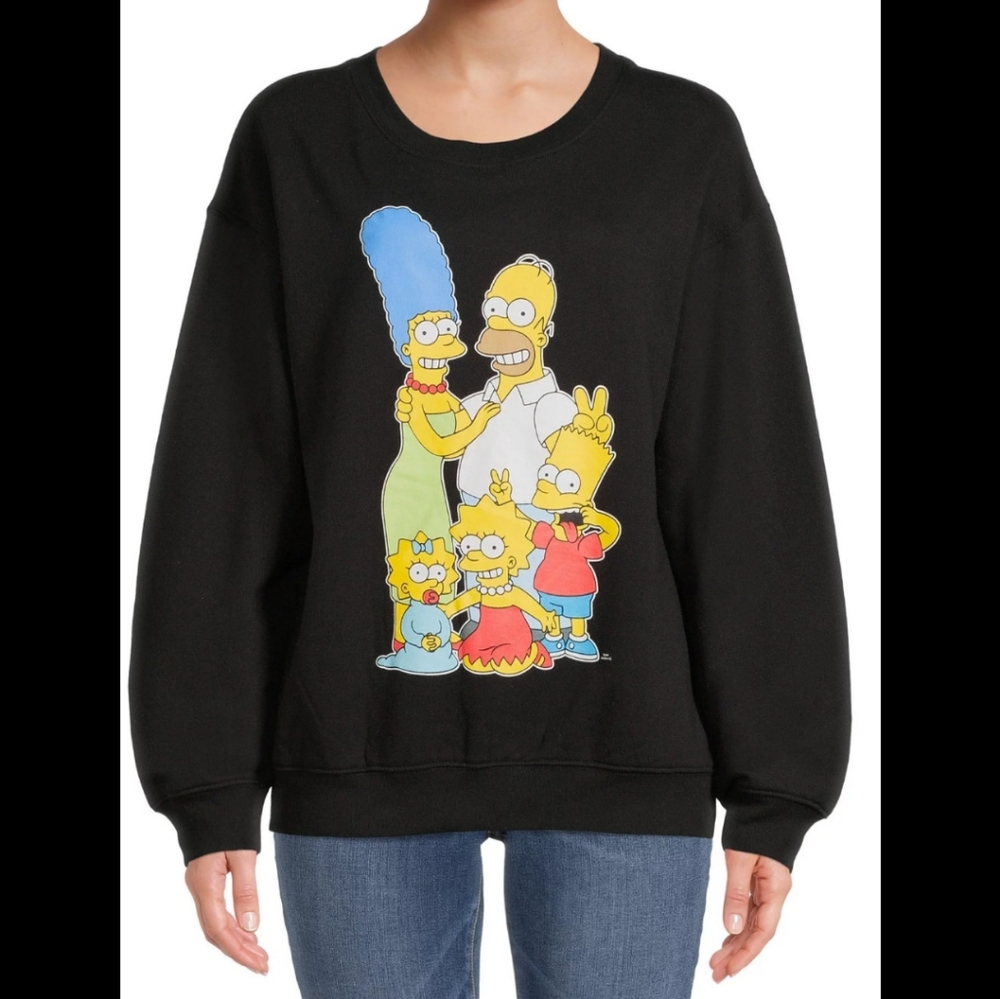 The Simpsons Black Multicolor Women's Sweater Size XXXL